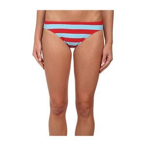 DKNY Women's Red Striped Nylon Bikini Swimwear Bottom M